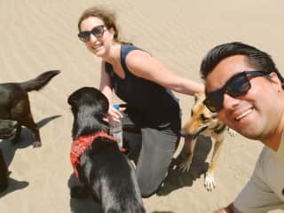 We were on the beach with Rubio, Bruno and Super 8 having fun.