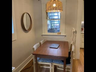 Kitchen table. West-facing windows get nice sun in the evening.