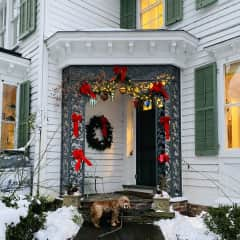 Ready for some old world Christmas spirit! (Photo with our old dog Muppet who has since passed on...)