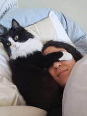 Mon Amie cuddling Terry :)