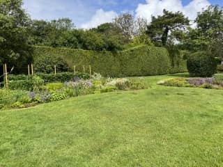 Rockery and annual bed