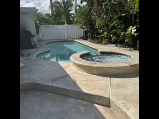 Swimming pool and hot tub