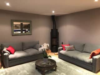 Living room with fire place