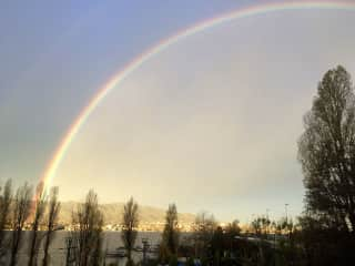 glorious morning rainbow view from terrace