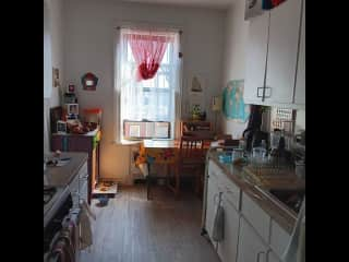 the kitchen