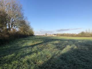 View towards the property from fields