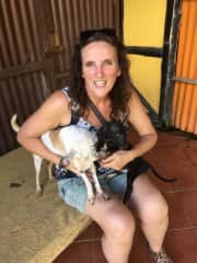We volunteered to walk dogs at a dog rescue in Costa Rica.  The digs were already adopted and one was flying to Switzerland the next day!