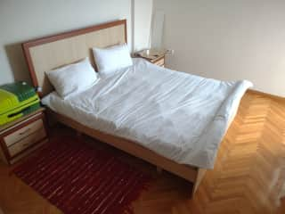 Large full bed with wardrobe