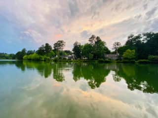 The lake with walking trails.