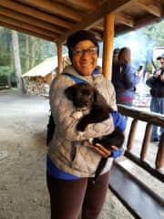 Hanging with our friends and their fur baby!