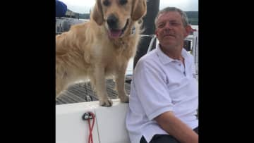 Breagha and Neil out for a gentle sail.