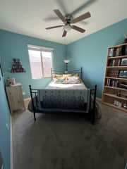 guest bedroom 1 queen size bed amble dresser and closet space