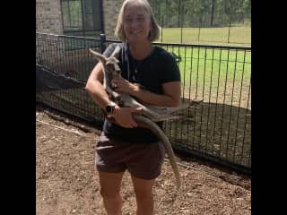 Michele at a wildlife sanctuary in Australia.