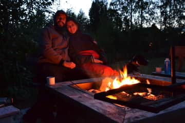 Fire pit in the garden