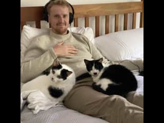 Crazy cat man