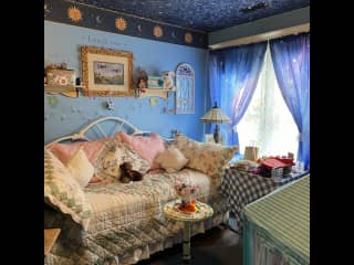 The other bedroom with day bed (twin size bed).  The room currently has my granddaughter’s tent set up for play.