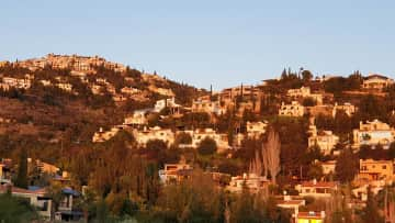 Kamares Village in the evening light extending out behind our home.