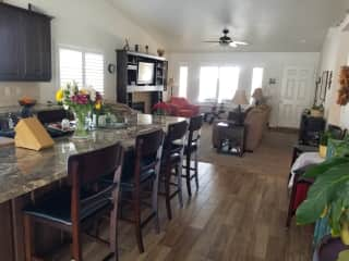 Kitchen looking to living room