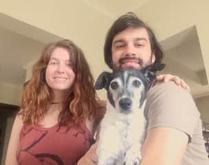 Ani and Pani with Zak, an adorable 12 yr old Jack Russel in Dubai!