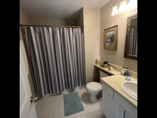 Your bathroom with shower in tub