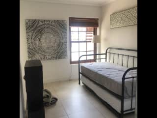 Guest room. Bed can become a double bed (two single mattresses next to each other)