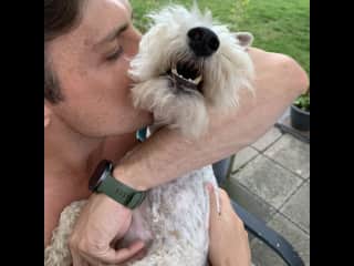 Cooper loves cuddles and kisses