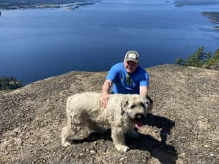 He is solid weighing about 140 pounds and loves the ocean.