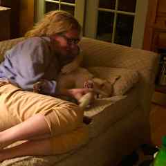 Bob loves his couch snuggles & cracks me up all the time