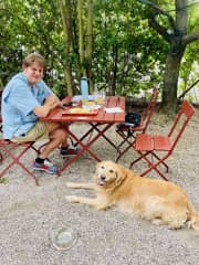 We love taking the pets on excursions to cafes and parks.