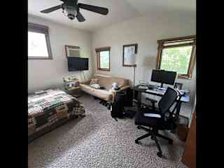 Bedroom with desk for working if needed