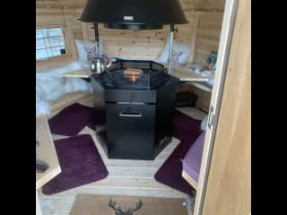 Inside the Arctic BBQ cabin