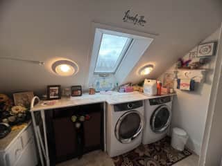 Laundry Room is upstairs just outside of the upstairs bathroom.