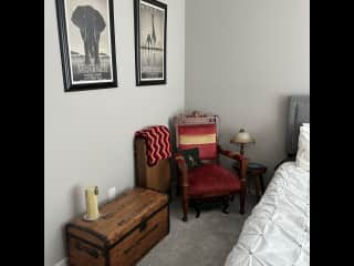 Guest bedroom seating.