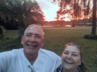 George and Pam, enjoying a sunset