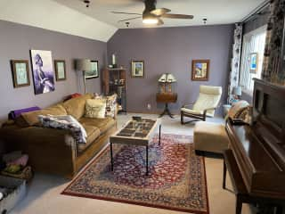 Living room with large window.