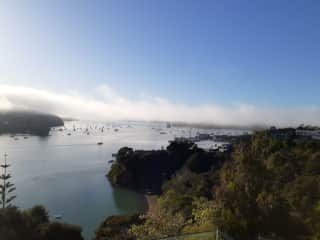 Morning mist view over Opua