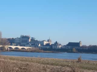 View of the river Loire opposite Amboise chateau