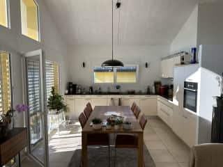 Kitchen and dining table (upper floor)