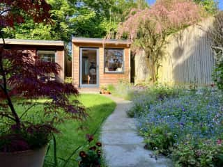 Garden with two offices