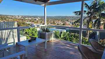 The view from the upper back deck, looking West