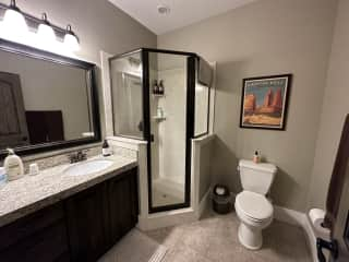 Downstairs guest bathroom.