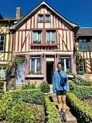 Post hike in a beautiful French town in Normandy :)