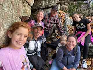Hiking with Grandma and Grandpa at Acadia National Park in Maine.