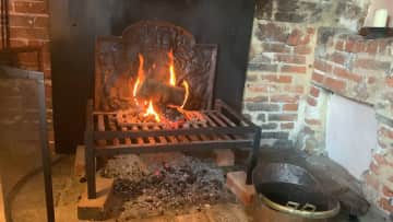 Open fire in living room