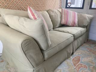 Sofa on porch/breezeway