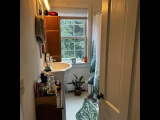 bathroom. has shower over  tub,