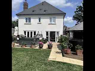 The back of the house and garden.