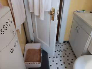 Bathroom and litter box (leave the door open!)