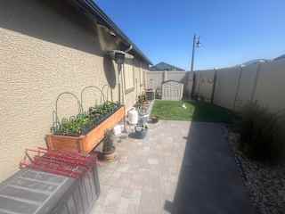 East side back yard with dog run