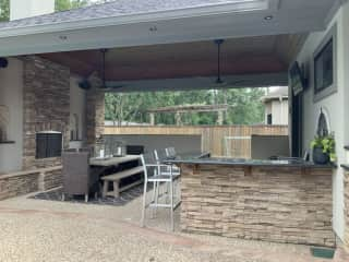 Outdoor dining and bar